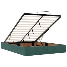 Vidaxl Otomanski posteljni okvir z vzmetnicami zelen 140x190cm žamet
