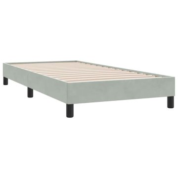 Vidaxl posteljni okvir brez vzmetnice svetlo siva 90x210 cm žamet