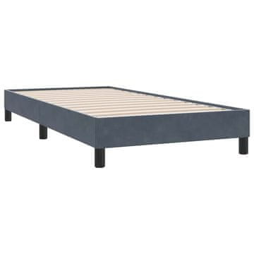 Vidaxl posteljni okvir brez vzmetnice temno siva 90x220 cm žamet