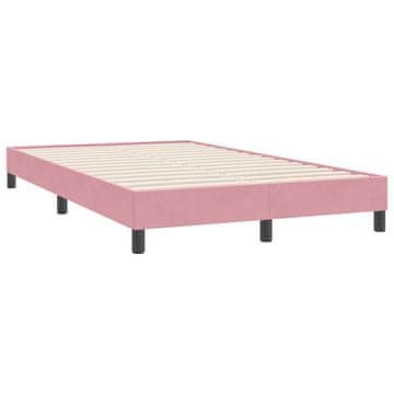 Vidaxl posteljni okvir brez vzmetnice roza 120x220 cm žamet