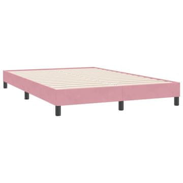 Vidaxl posteljni okvir brez vzmetnice roza 160x220 cm žamet