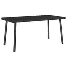 shumee vidaXL Vrtna kavna miza pravokotna črna 80x40x37 cm poli ratan