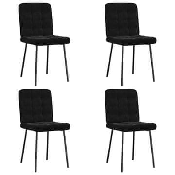 Vidaxl Jedilni stoli 4 kosi črn žamet