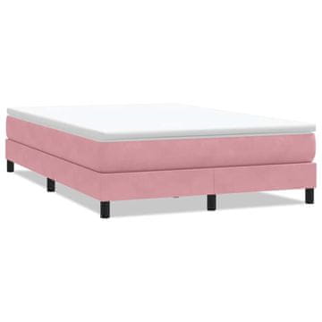 Vidaxl Box spring postelja brez vzmetnico roza 160x210 cm žamet