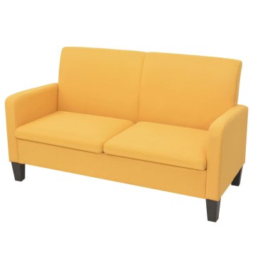 Vidaxl Kavč dvosed 135x65x76 cm rumene barve