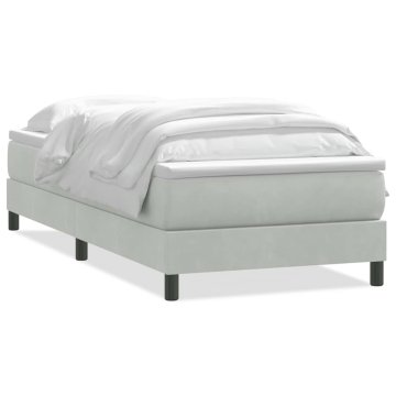 Vidaxl Box spring postelja z vzmetnico Svetlo siva 80x210 cm žamet