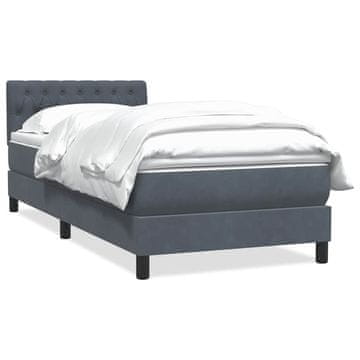 Vidaxl Box Spring postelja z vzmetnico Temno siva 80x220 cm Velvet