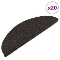 shumee vidaXL Samolepilne preproge za stopnice 20 kosov črne 65x22,5x3,5 cm
