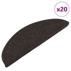 shumee vidaXL Preproge za stopnice samolepilne 20 kosov črne 56x17x3 cm