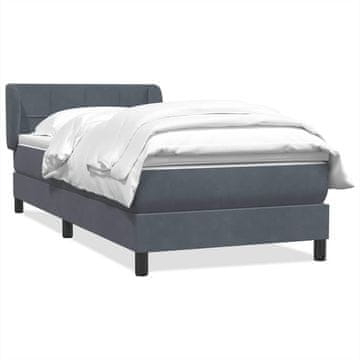 Vidaxl Box Spring postelja z vzmetnico Temno siva 80x220 cm Velvet