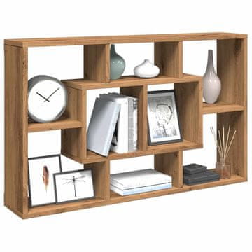 shumee vidaXL Stenska polica artisan hrast 85x16x52,5 cm inženirski les