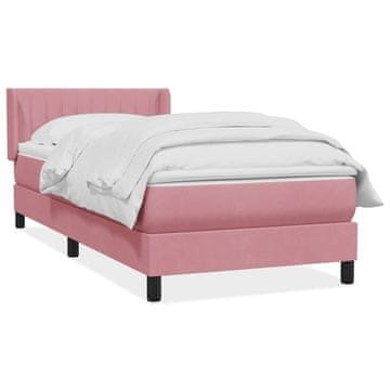 Vidaxl Box spring postelja z vzmetnico roza 80x220 cm žamet