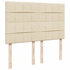 Vidaxl Otomanska postelja z vzmetnico krem 140x190 cm blago