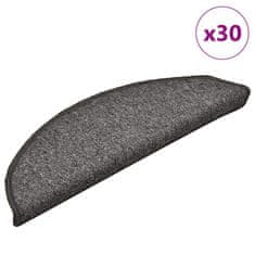 shumee vidaXL Podloge za stopnice 30 kosov Temno siva 56x17x3 cm