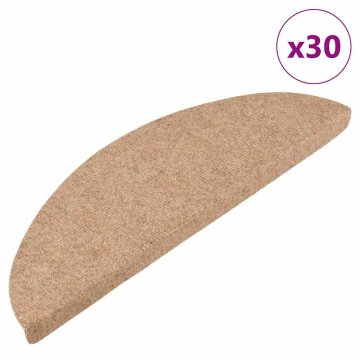 Vidaxl Samolepilne preproge za stopnice 30 kosov Bež 56x17x3 cm