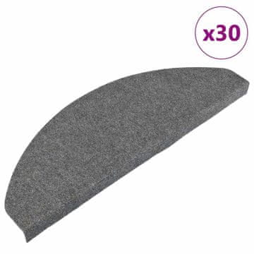 Vidaxl Samolepilne preproge za stopnice 30 kosov sive 65x22,5x3,5 cm