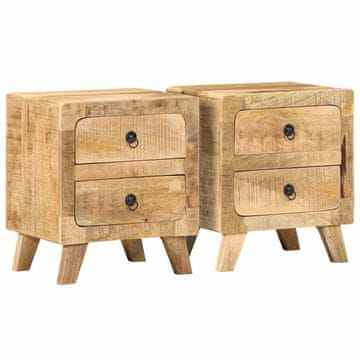 Vidaxl vidaXL Nočna omarica 2 kosa 40x32x46 cm masiven, surov mangov les