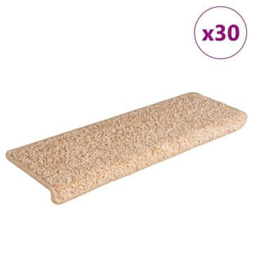 Vidaxl Stopniščne preproge 30 kosov 65x21x4 cm zlate pravokotne robove