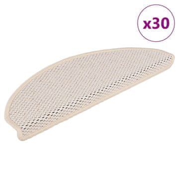 Vidaxl Samolepilne preproge za stopnice sisal 30 kos 65x21x4 cm berber
