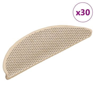 shumee vidaXL Samolepilne preproge za stopnice sisal 30 kos 56x17x3 cm berber