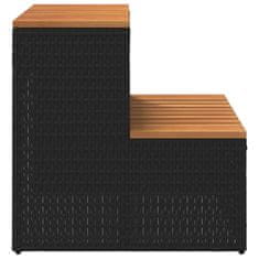 Vidaxl Hot Tub Step Black 50x50x50,5 cm Poli ratan in masivna akacija