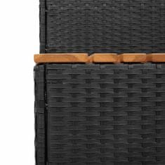 Vidaxl Hot Tub Step Black 50x50x50,5 cm Poli ratan in masivna akacija