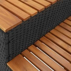 Vidaxl Hot Tub Step Black 50x50x50,5 cm Poli ratan in masivna akacija