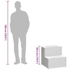 Vidaxl Korak za masažno kad 50x50x50,5 cm poli ratan/trden akacija