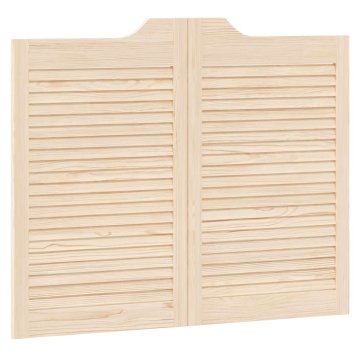 Vidaxl Swing Doors Louvred Design 1 par masivni les borovega lesa