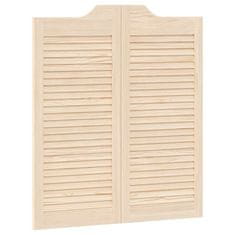 Vidaxl Swing Doors Louvred Design 1 par masivni les borovega lesa