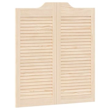Vidaxl Swing Doors Louvred Design 1 par masivni les borovega lesa