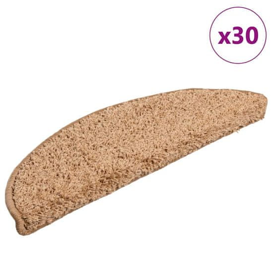 shumee vidaXL Podloge za stopnice 30 kosov Bež 56x17x3 cm