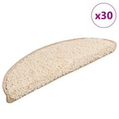 shumee vidaXL Podloge za stopnice 30 kosov krem 56x17x3 cm