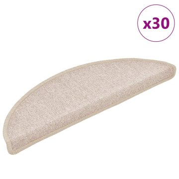 shumee vidaXL Podloge za stopnice 30 kosov Taupe 56x17x3 cm