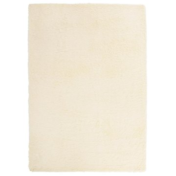 Vidaxl Visoka košata preproga NAVARRA krem 240x340 cm poliester
