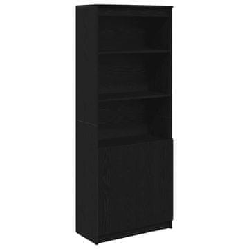 Vidaxl Visoka omara črni hrast 70x35x180 cm inženirski les