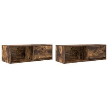 Vidaxl TV omarica 2 kosa dimljeni hrast 80x31x25,5 cm inženirski les
