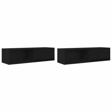 Vidaxl TV omarica 2 kosa črna hrast 100x31x25,5 cm inženirski les