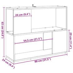 Vidaxl Book Cabinet/Room Divider Old Wood 80x24x63 cm