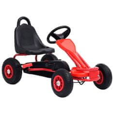 Vidaxl Gokart na Pedale s Pnevmatikami Rdeče Barve