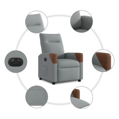Vidaxl Električni naslanjač svetlo sivo blago