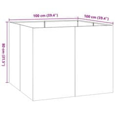 Vidaxl Sadilnik 100x100x80 cm iz nerjavečega jekla