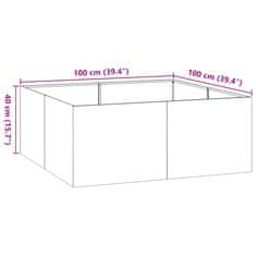 Vidaxl Sadilnik 100x100x40 cm iz nerjavečega jekla