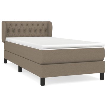 Vidaxl Box spring postelja z vzmetnico taupe 90x190 cm blago