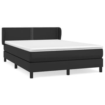 Vidaxl Box spring postelja z vzmetnico črn 140x200 cm umetno usnje