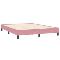 Vidaxl Box spring postelja brez vzmetnico roza 140x210 cm žamet
