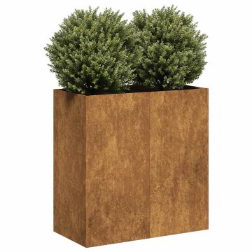 shumee vidaXL Planter Rusty 80x40x80 cm Vremensko odporno jeklo