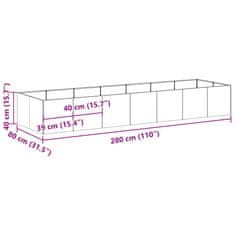Vidaxl Sadilnik 280x80x40 cm iz nerjavečega jekla
