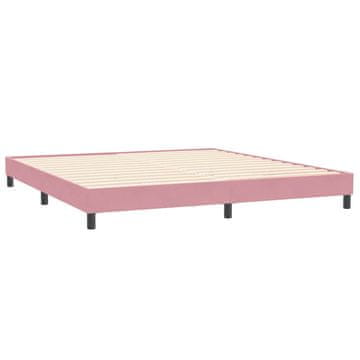 Vidaxl posteljni okvir brez vzmetnice roza 200x220 cm žamet
