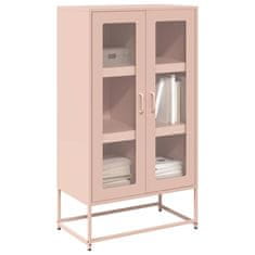 shumee vidaXL Highboard Pink 68x39x123 cm Steel